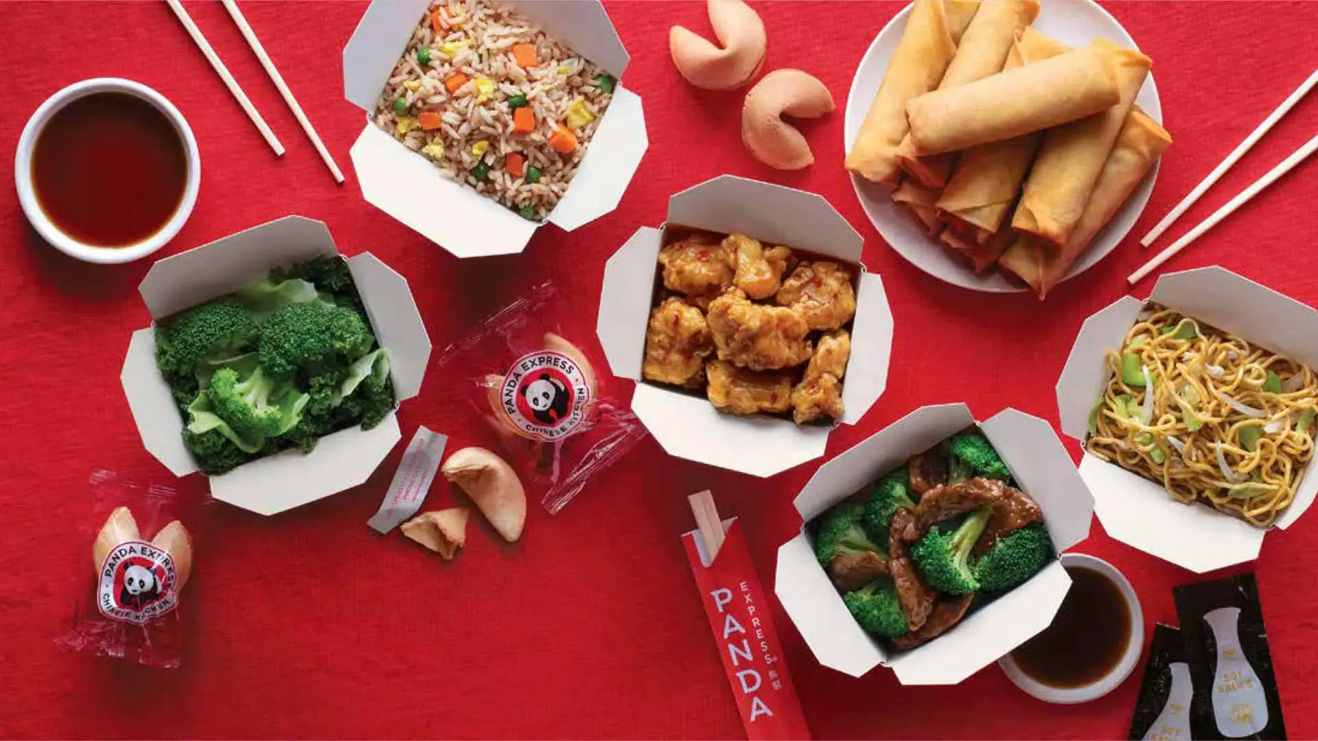 Overhead shot of various menu items