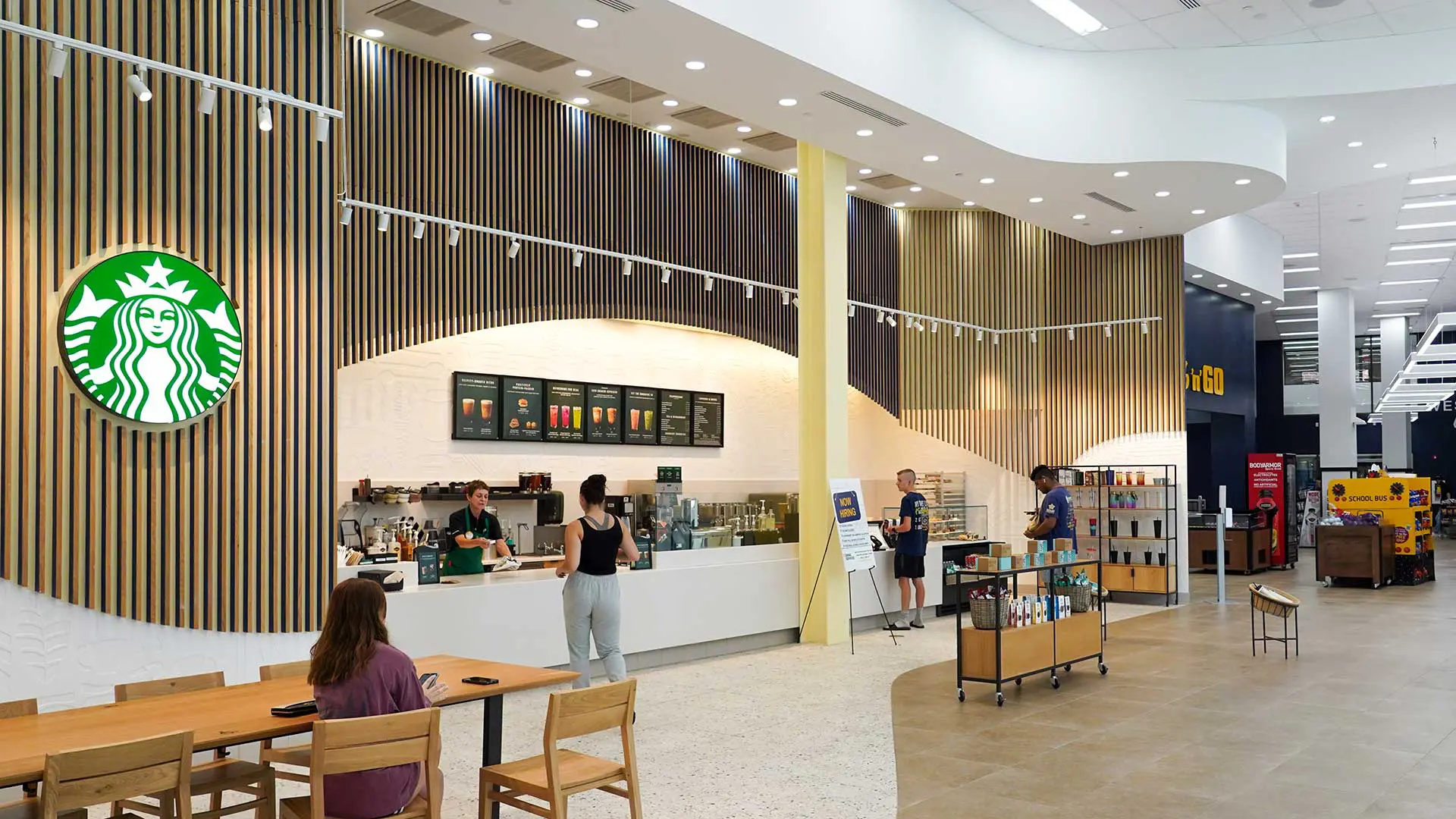Wide shot of Starbucks at UPlace