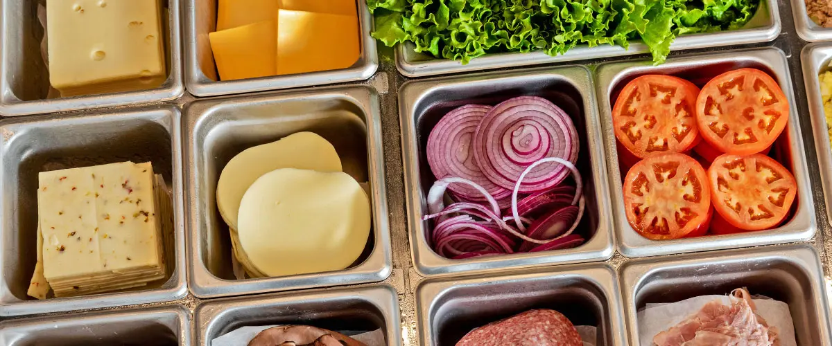 Overhead shot of sandwich ingredients