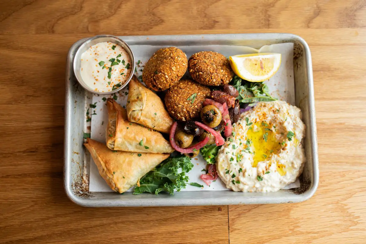 overhead image of santorini menu offerings